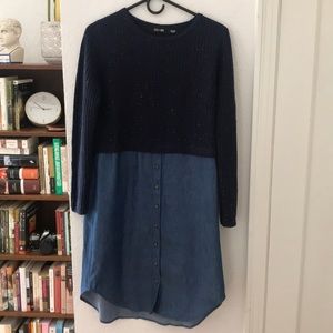 Chambray and Sweater Dress - Never worn!